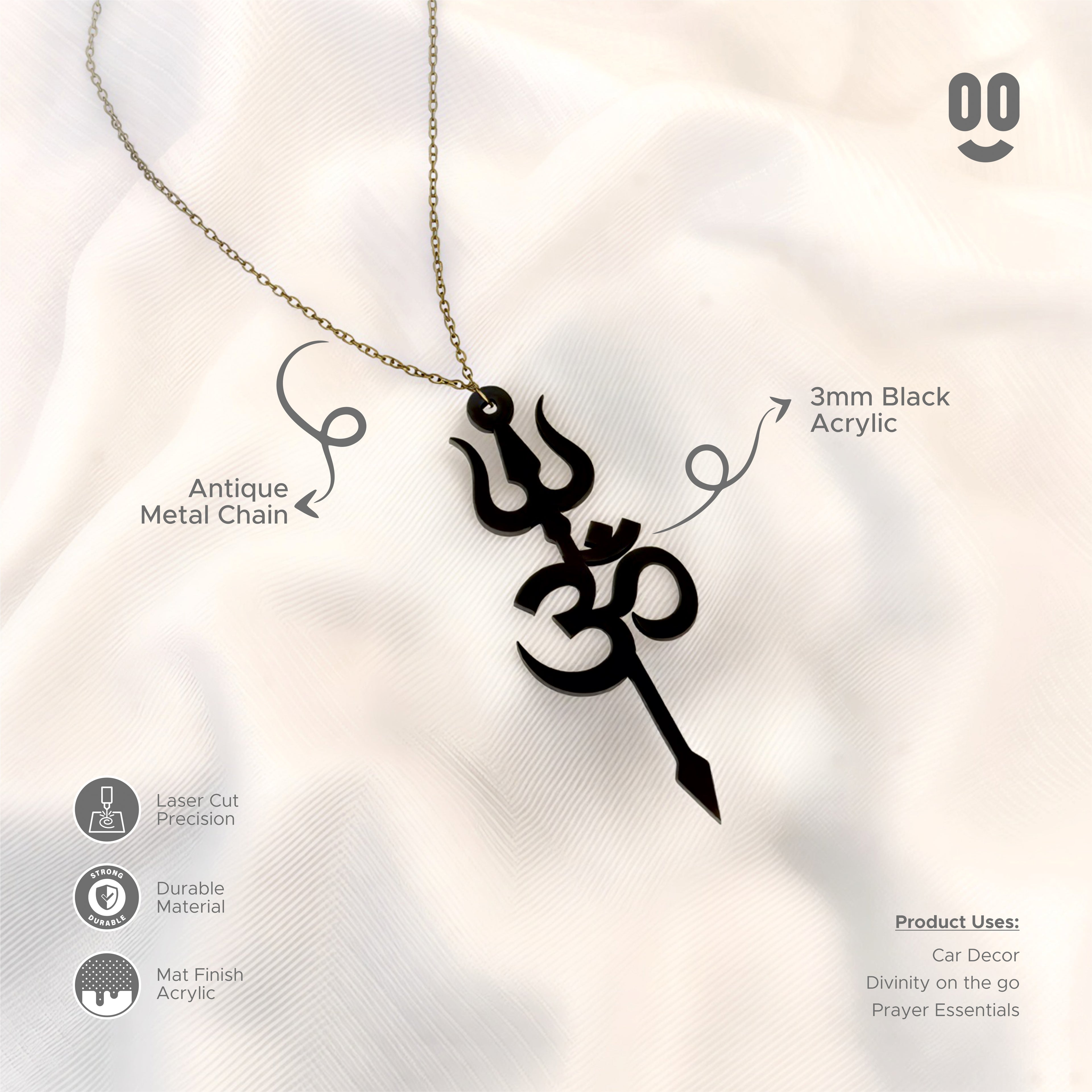 Om Trishul Car Mirror Hanging Pendant