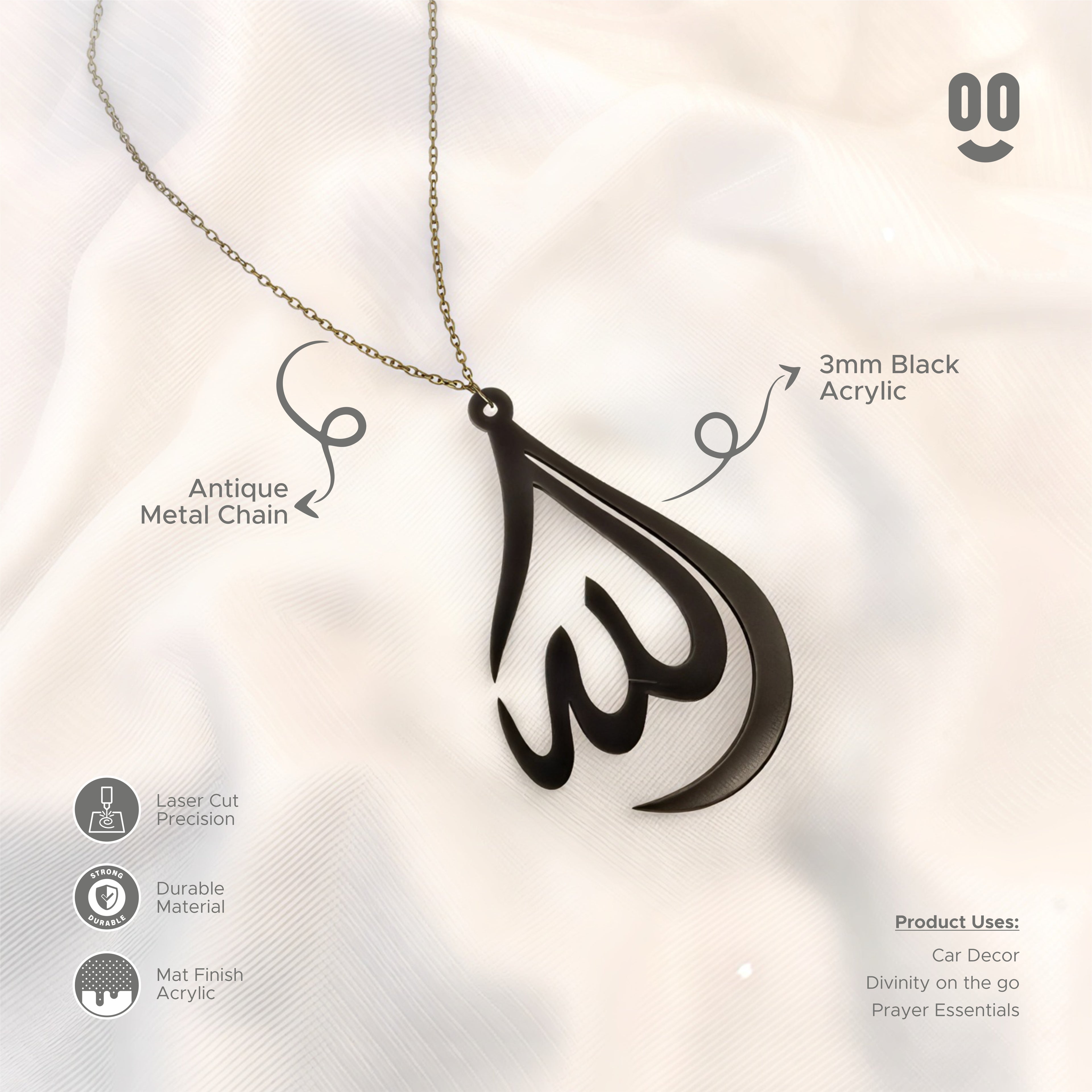 Allah Calligraphy Car Mirror Hanging Pendant